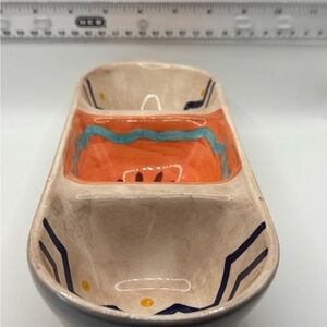 Colorful Ceramic Dish with Geometric Design